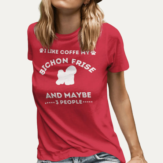 "I Like Coffe My Bichon Frise"-Unisex Bichon Frise T-Shirt for Dog Owners