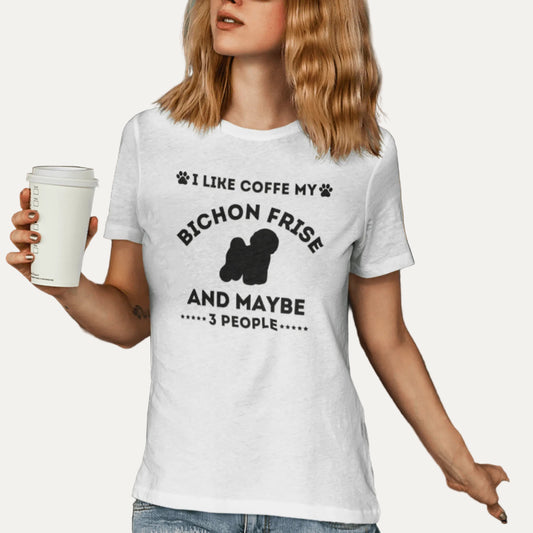 "I Like Coffe My Bichon Frise"-Unisex Bichon Frise T-Shirt for Dog Owners