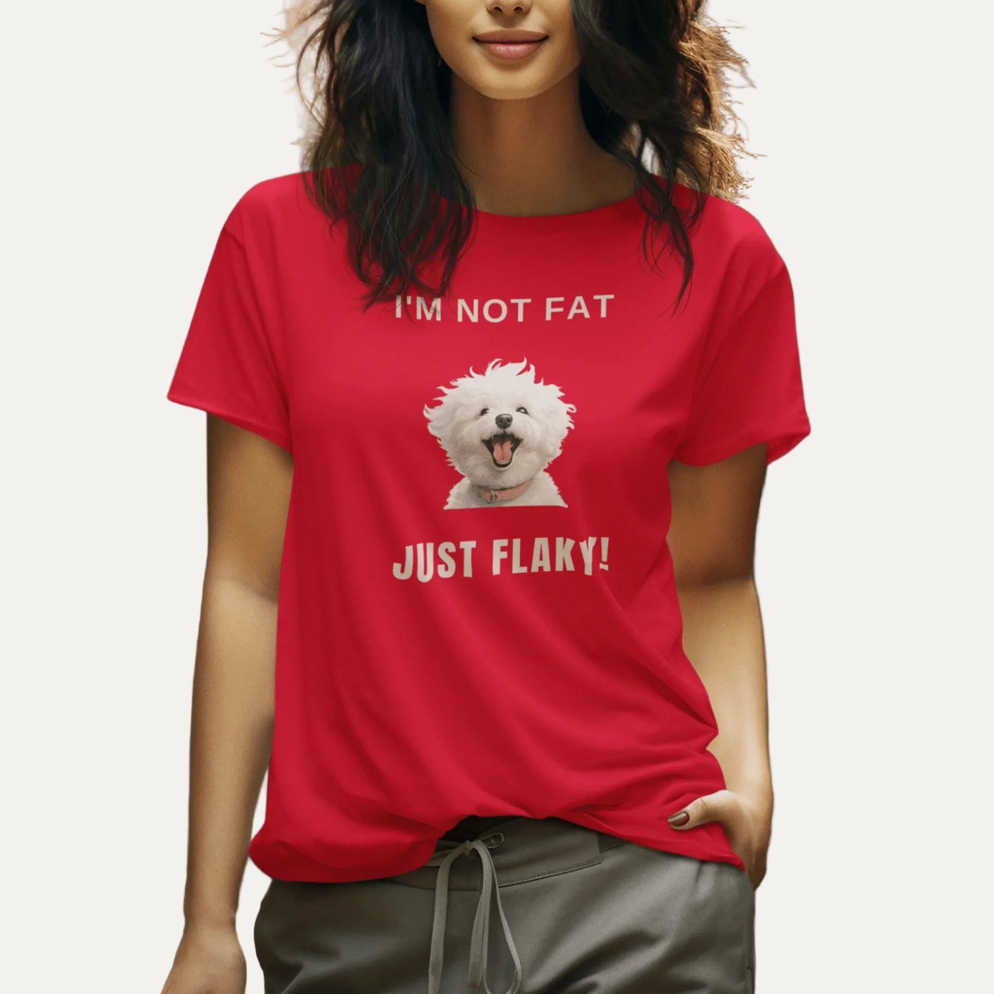 "I'm Not Fat, Just Flaky! "-Unisex Bichon Frise T-Shirt for Dog Owners