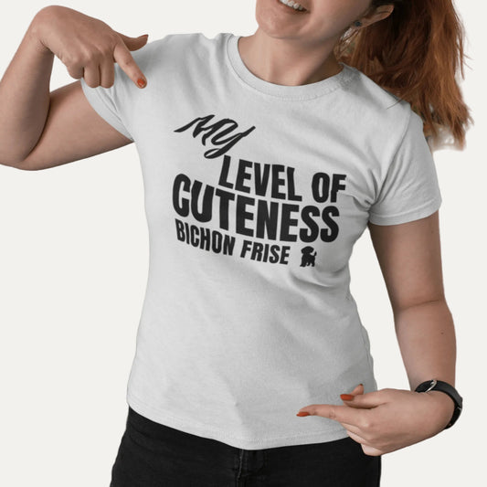"My Level Of Cuteness Bichon Frise"-Unisex Bichon Frise T-Shirt for Dog Owners