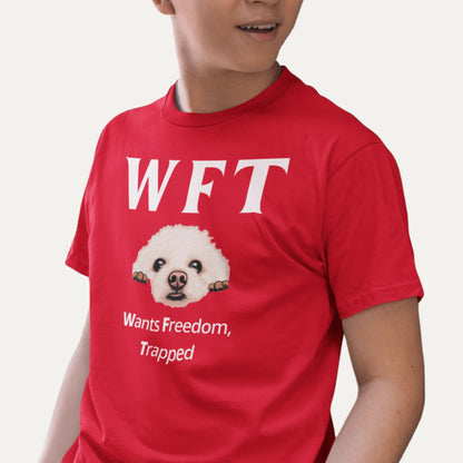"WFT – Wants Freedom, Trapped"-Unisex Bichon Frise T-Shirt for Dog Owners