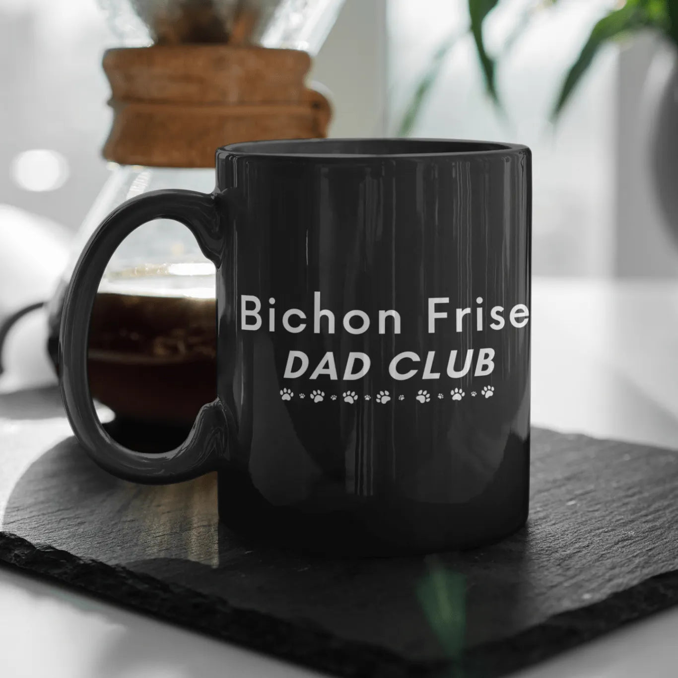 "Bichon Frise Dad Club"-Black Glossy Mug
