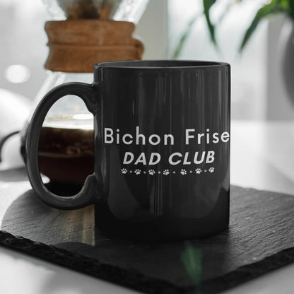 "Bichon Frise Dad Club"-Black Glossy Mug