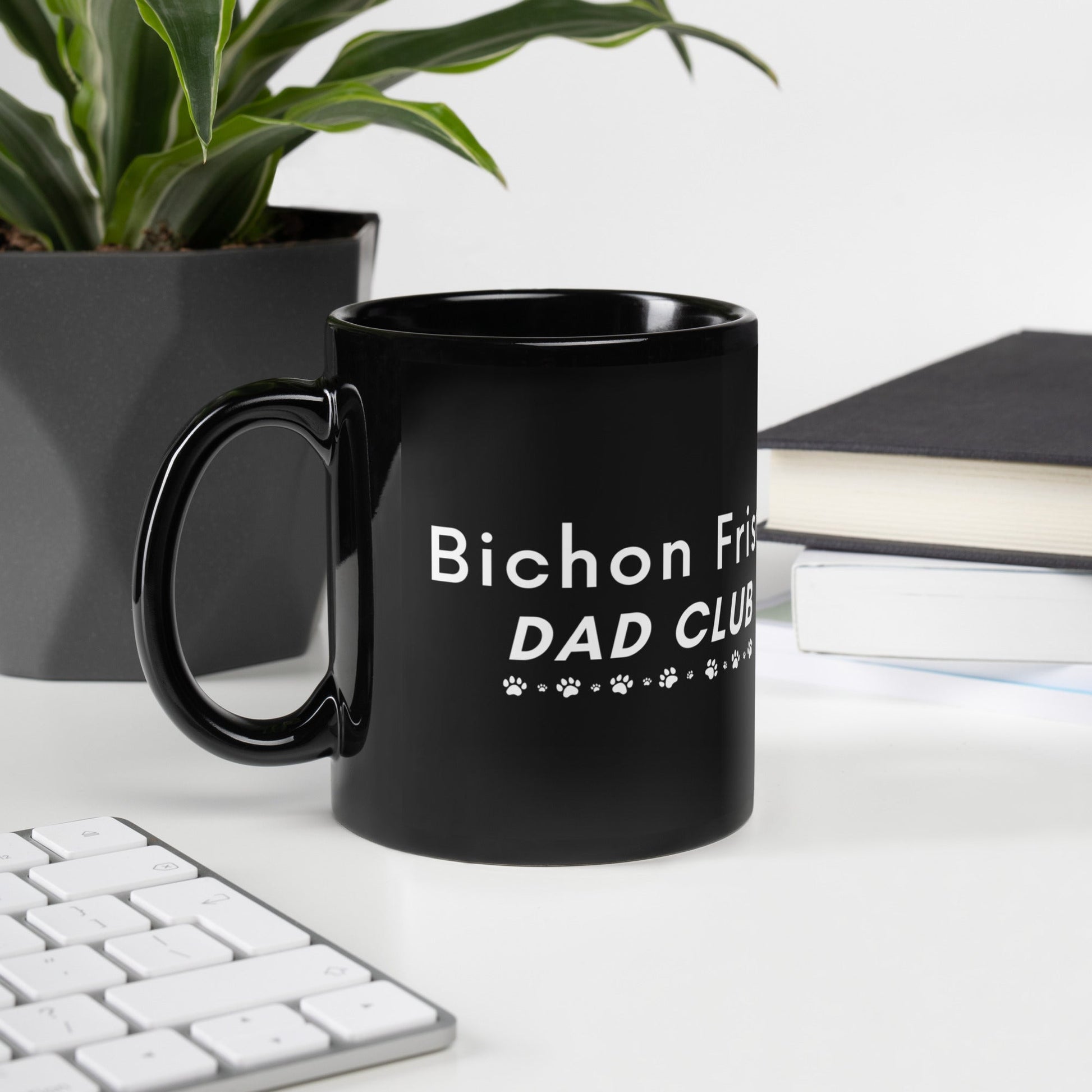 "Bichon Frise Dad Club"-Black Glossy Mug