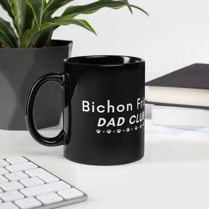 "Bichon Frise Dad Club"-Black Glossy Mug