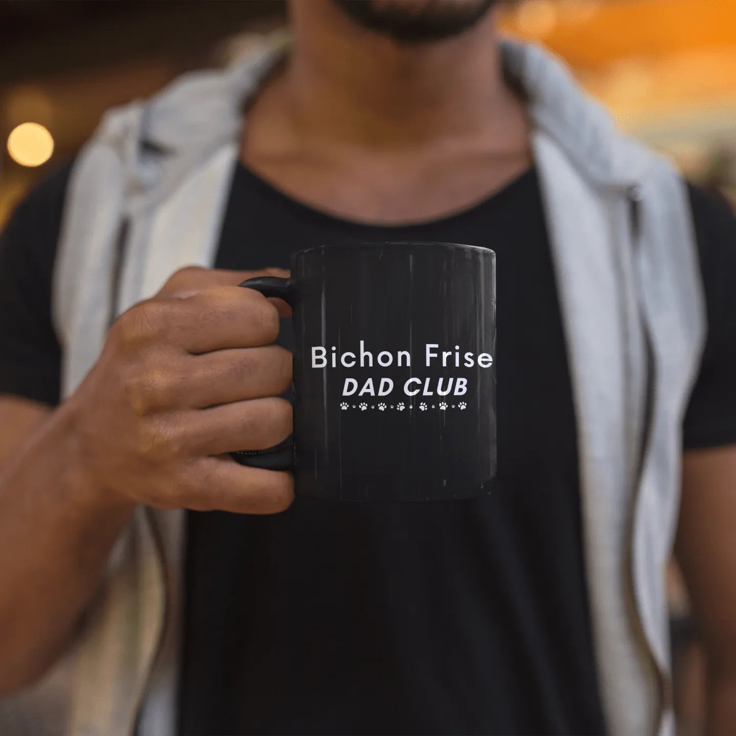 "Bichon Frise Dad Club"-Black Glossy Mug
