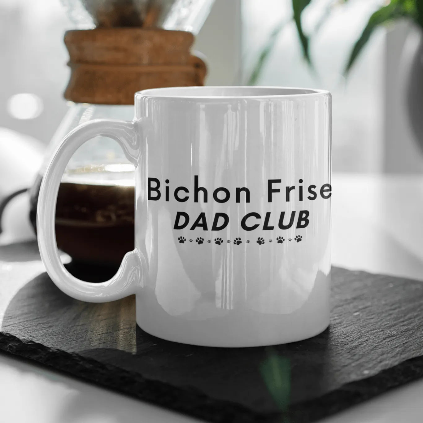 "Bichon Frise Dad Club"-White glossy mug