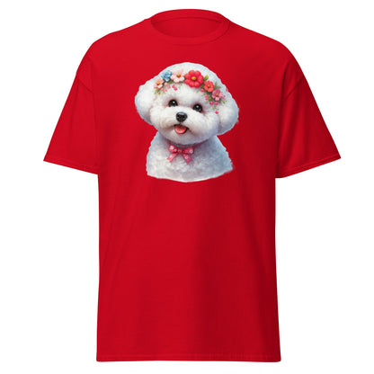 Bichon Frise With Wreath-Unisex Bichon Frise T-Shirt for Dog Owners