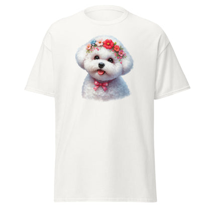 Bichon Frise With Wreath-Unisex Bichon Frise T-Shirt for Dog Owners