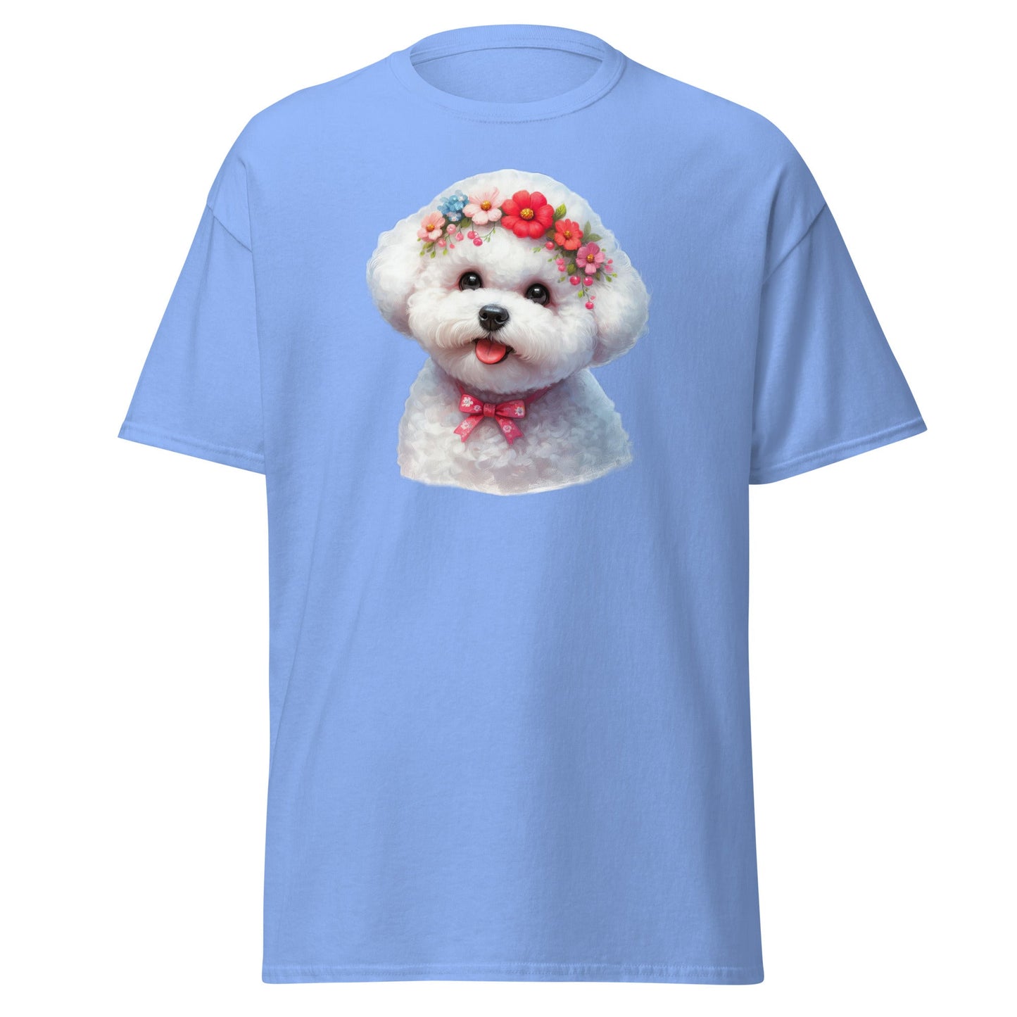 Bichon Frise With Wreath-Unisex Bichon Frise T-Shirt for Dog Owners