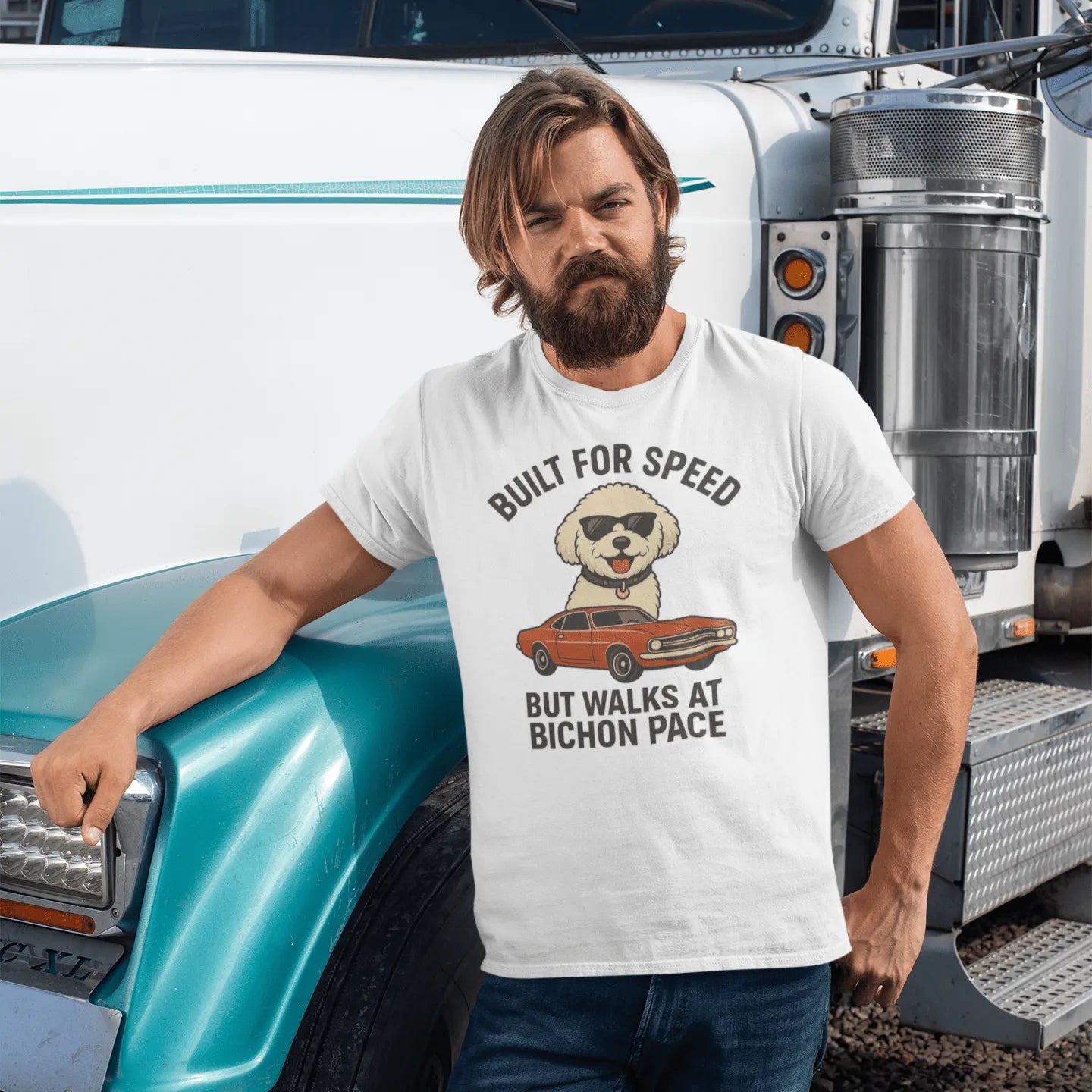 Built for Speed – Funny Bichon Frise Dad T-Shirt for Father’s Day - Fun Factory Frise