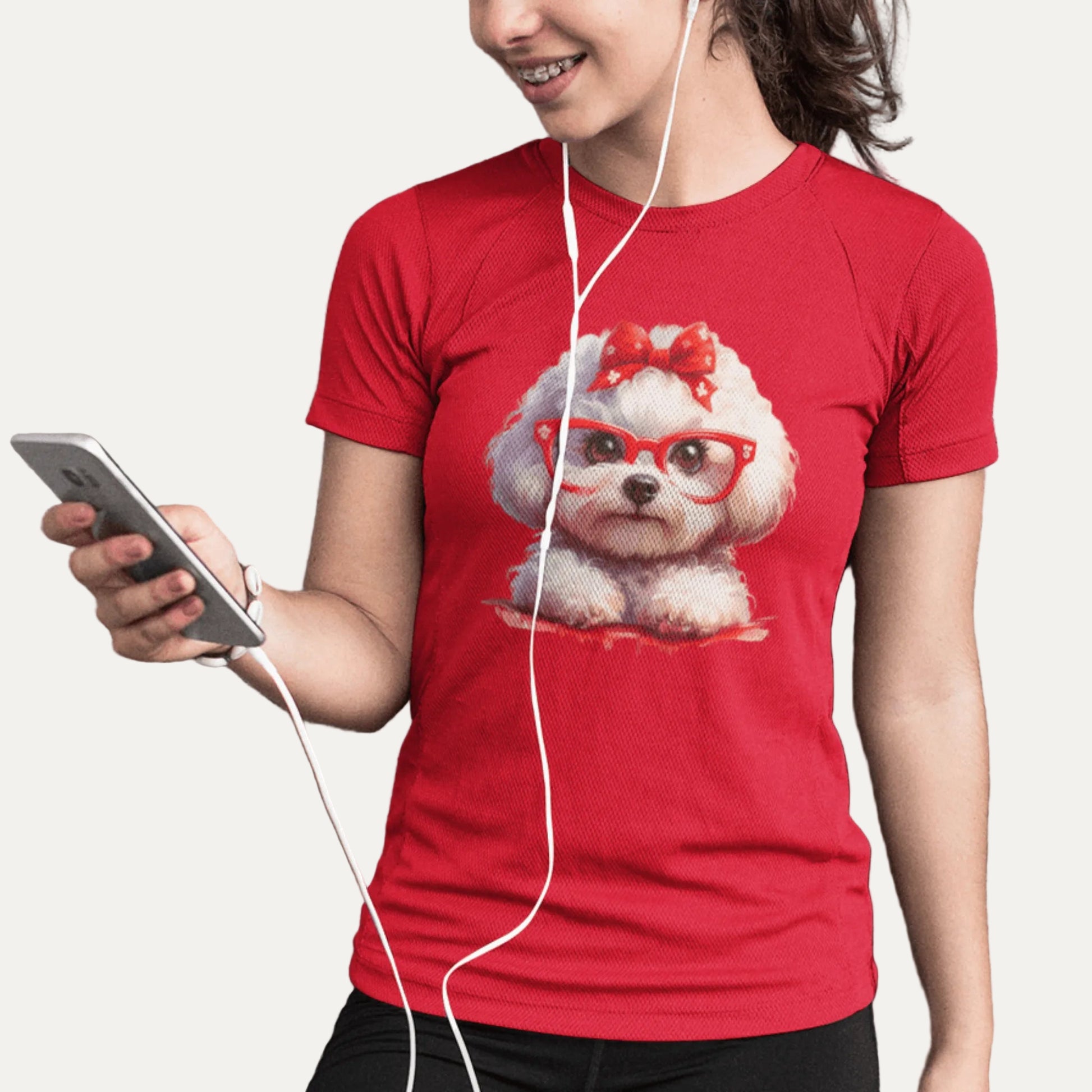 Cute Bichon Frise With Glasses-Unisex Bichon Frise T-Shirt for Dog Owners