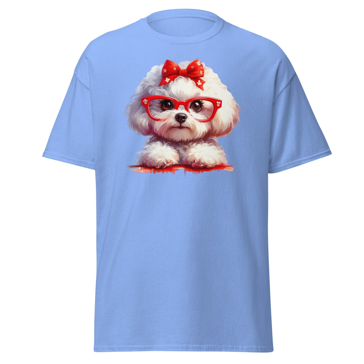 Cute Bichon Frise With Glasses-Unisex Bichon Frise T-Shirt for Dog Owners