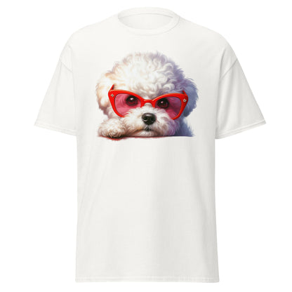 Cute Bichon Frise With Sunglasses-Unisex Bichon Frise T-Shirt for Dog Owners