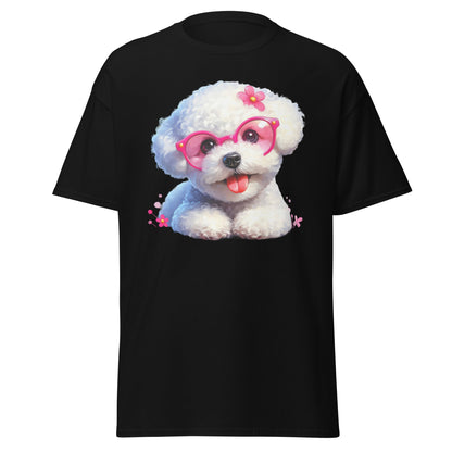 Cute Bichon Frise With Sunglasses-Unisex Bichon Frise T-Shirt for Dog Owners