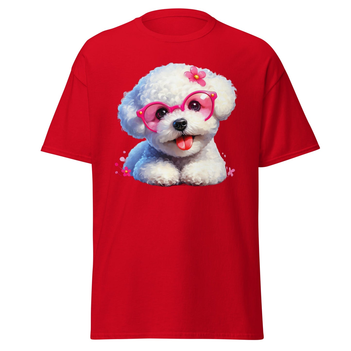 Cute Bichon Frise With Sunglasses-Unisex Bichon Frise T-Shirt for Dog Owners