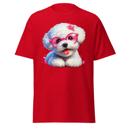 Cute Bichon Frise With Sunglasses-Unisex Bichon Frise T-Shirt for Dog Owners