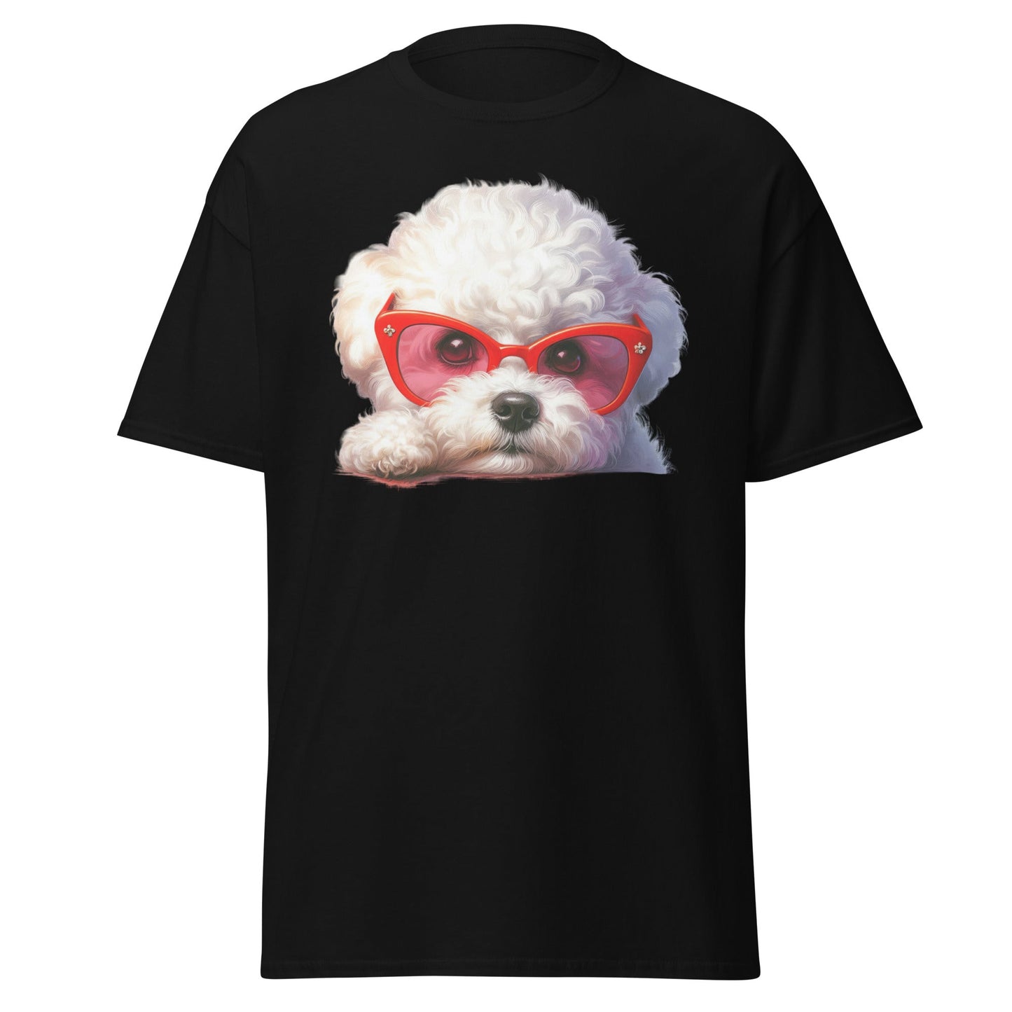 Cute Bichon Frise With Sunglasses-Unisex Bichon Frise T-Shirt for Dog Owners