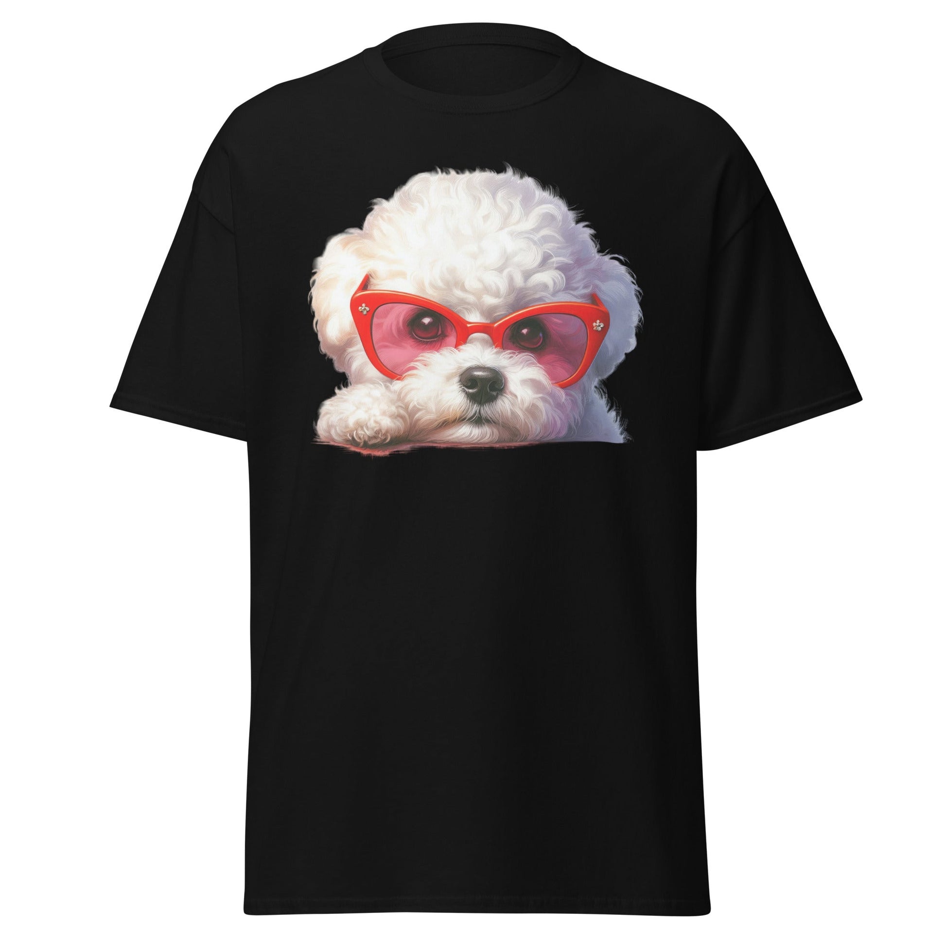 Cute Bichon Frise With Sunglasses-Unisex Bichon Frise T-Shirt for Dog Owners