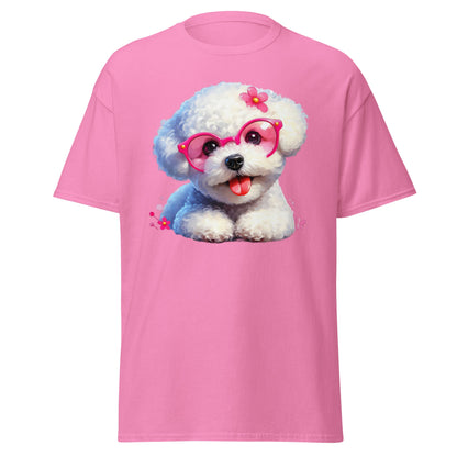 Cute Bichon Frise With Sunglasses-Unisex Bichon Frise T-Shirt for Dog Owners