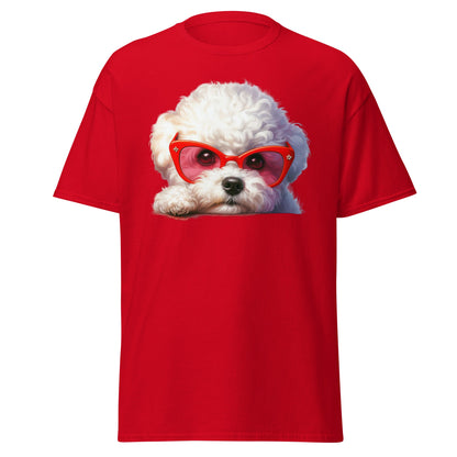 Cute Bichon Frise With Sunglasses-Unisex Bichon Frise T-Shirt for Dog Owners