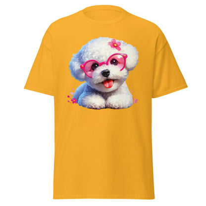Cute Bichon Frise With Sunglasses-Unisex Bichon Frise T-Shirt for Dog Owners