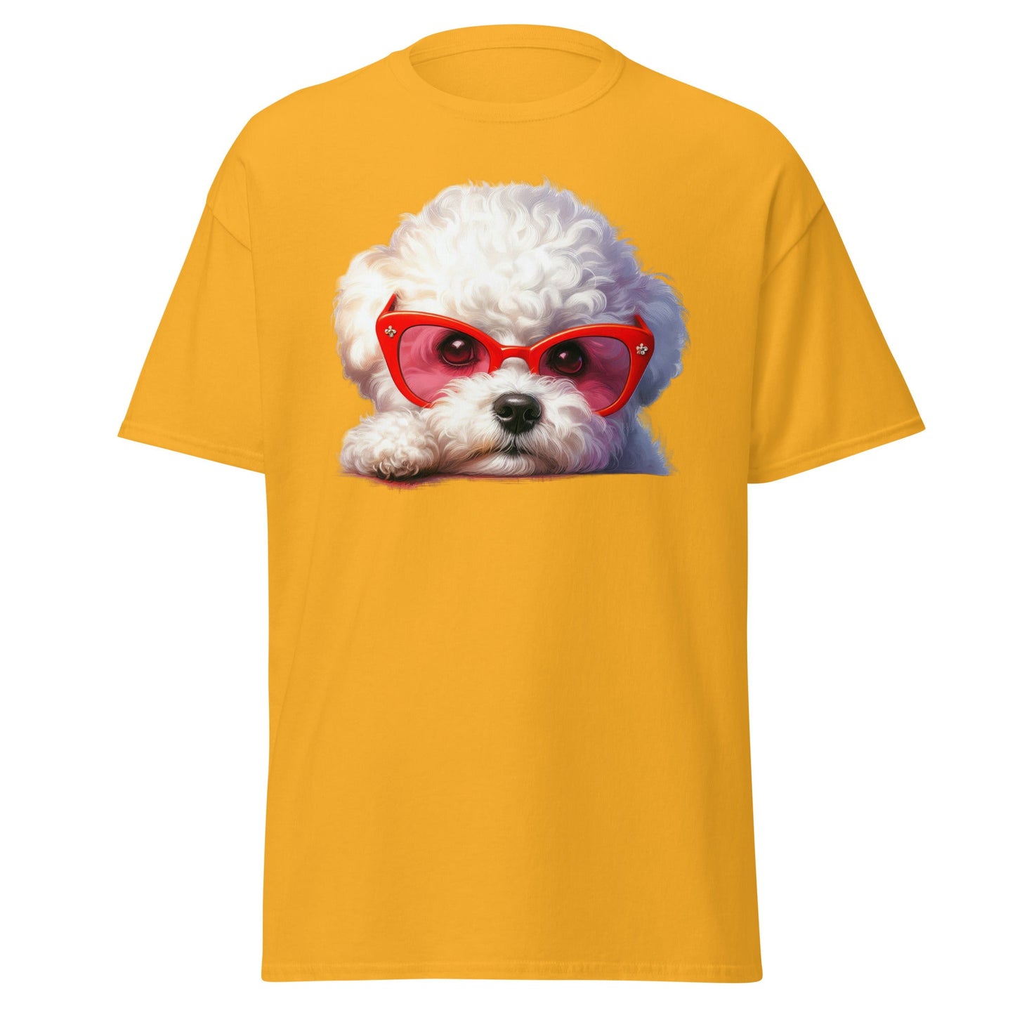 Cute Bichon Frise With Sunglasses-Unisex Bichon Frise T-Shirt for Dog Owners