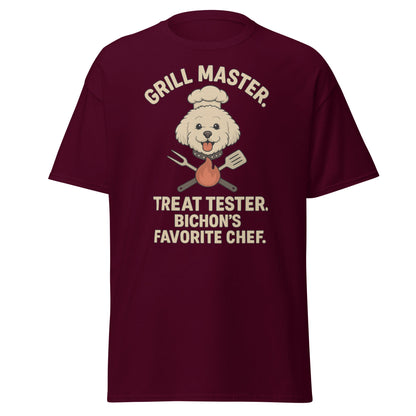 "Grill Master Dog Dad – Funny Bichon Frise BBQ T-Shirt for Father’s Day" - Fun Factory Frise
