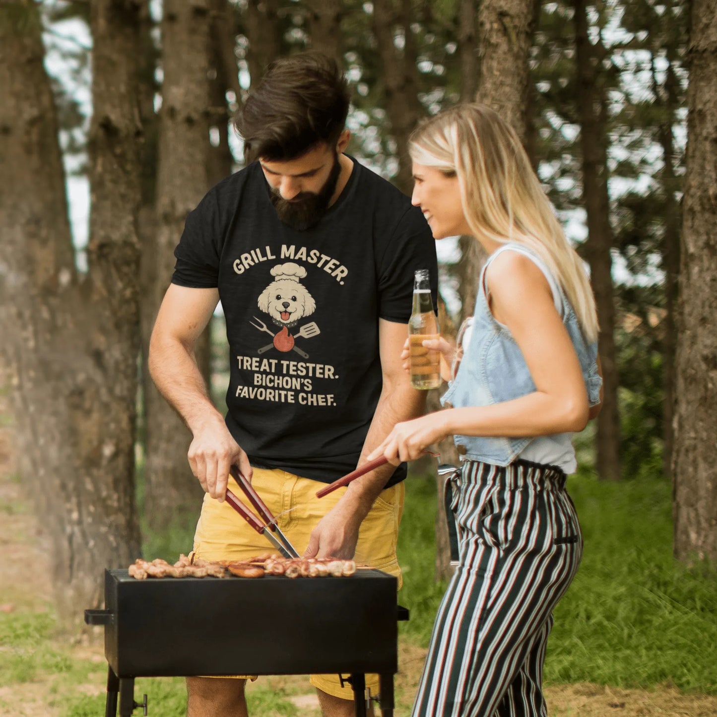 "Grill Master Dog Dad – Funny Bichon Frise BBQ T-Shirt for Father’s Day" - Fun Factory Frise