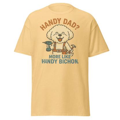 Handy Bichon – Funny Father’s Day Dog Dad T-Shirt (Unisex Retro Style) - Fun Factory Frise