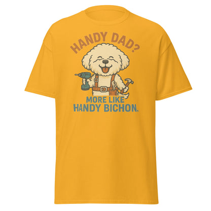 Handy Bichon – Funny Father’s Day Dog Dad T-Shirt (Unisex Retro Style) - Fun Factory Frise