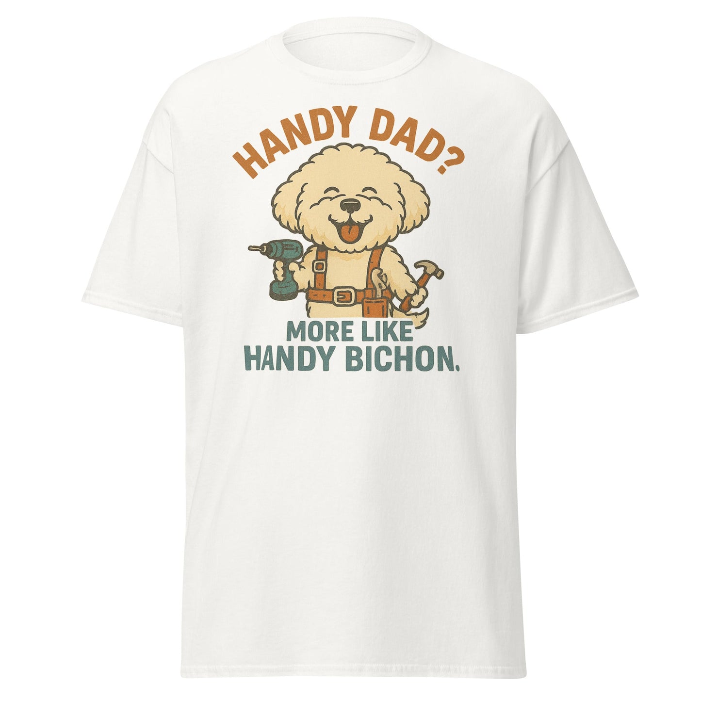 Handy Bichon – Funny Father’s Day Dog Dad T-Shirt (Unisex Retro Style) - Fun Factory Frise