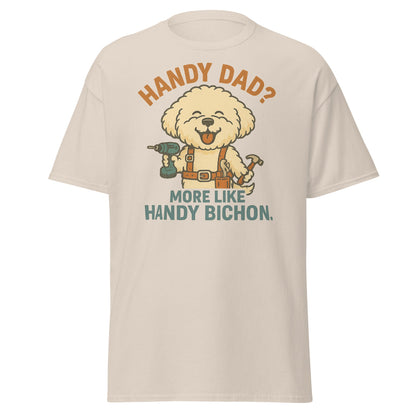 Handy Bichon – Funny Father’s Day Dog Dad T-Shirt (Unisex Retro Style) - Fun Factory Frise