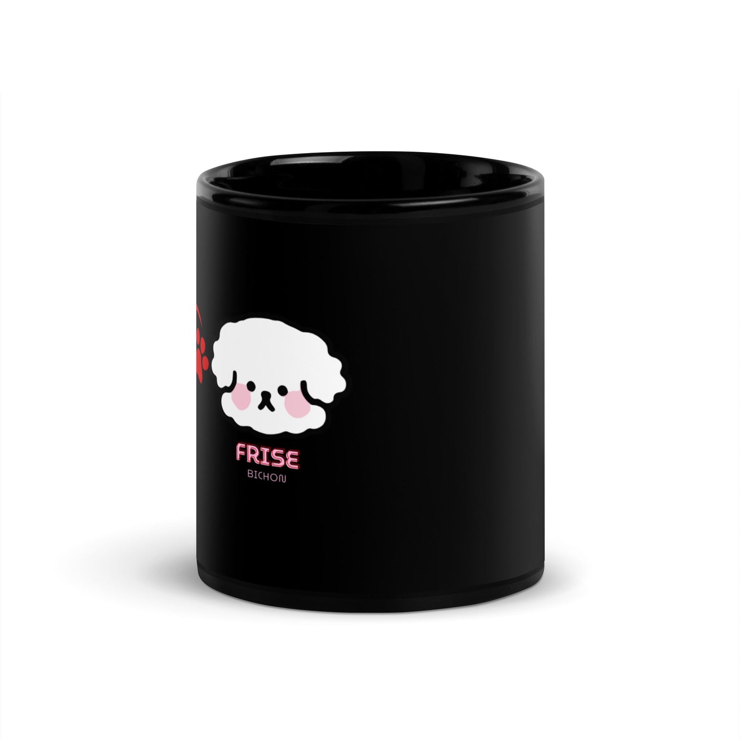" I love bichon frise "-Black Glossy Mug for Bichon Frise dog owners