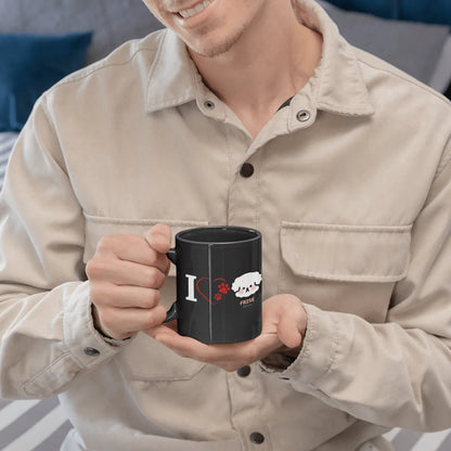 " I love bichon frise "-Black Glossy Mug for Bichon Frise dog owners