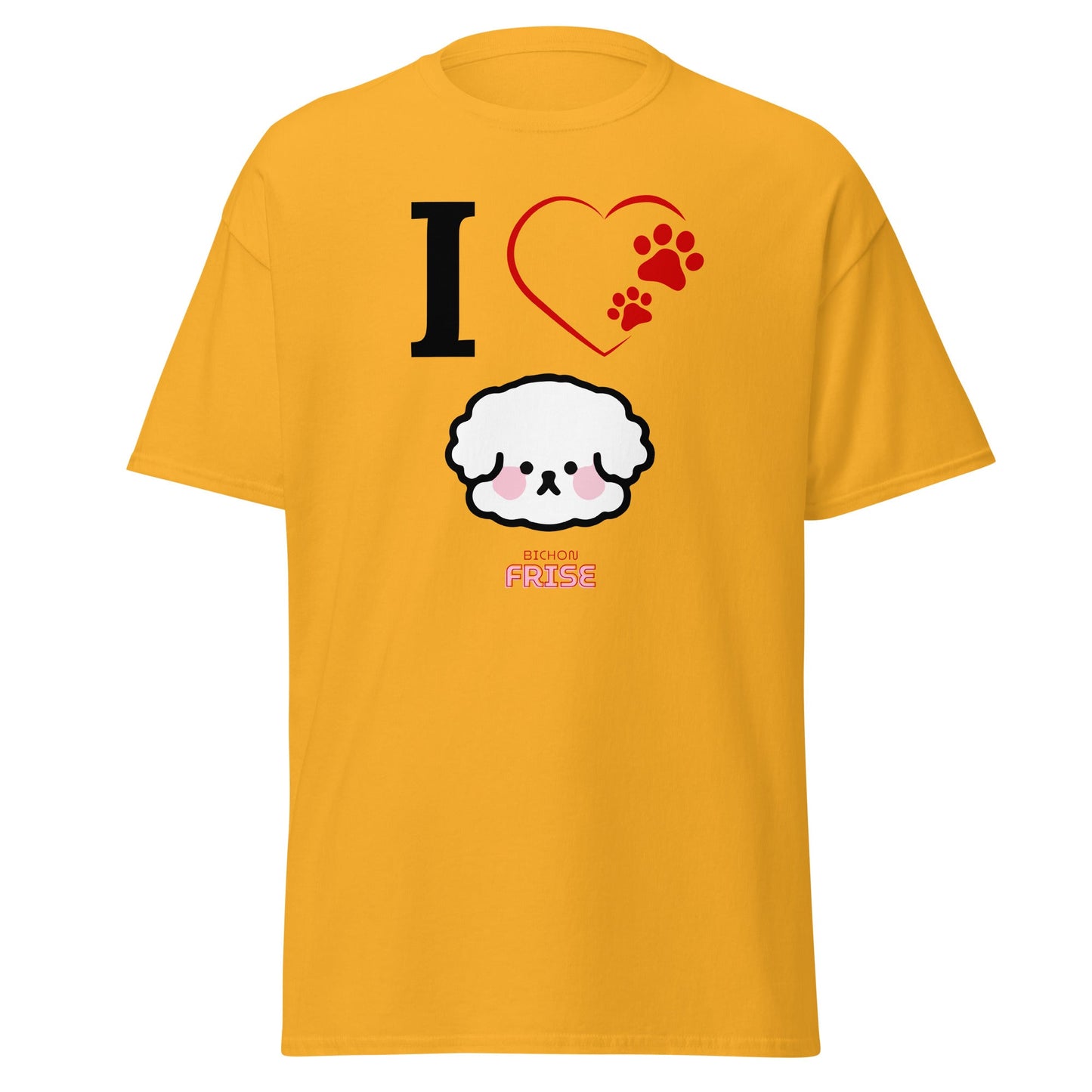 "I Love Bichon Frise"-Unisex Bichon Frise T-Shirt for Dog Owners