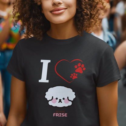 "I Love Bichon Frise"-Unisex Bichon Frise T-Shirt for Dog Owners