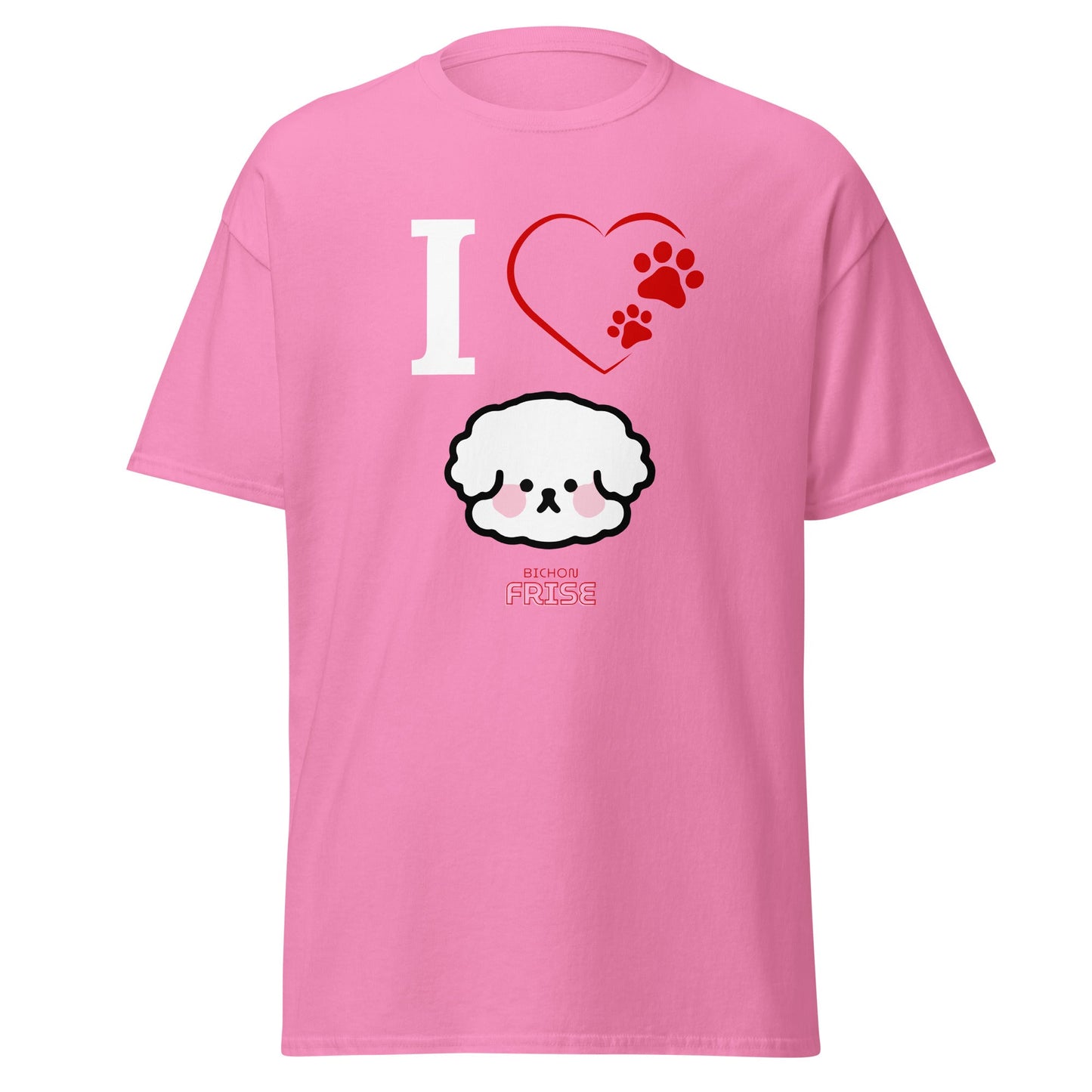 "I Love Bichon Frise"-Unisex Bichon Frise T-Shirt for Dog Owners