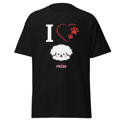"I Love Bichon Frise"-Unisex Bichon Frise T-Shirt for Dog Owners
