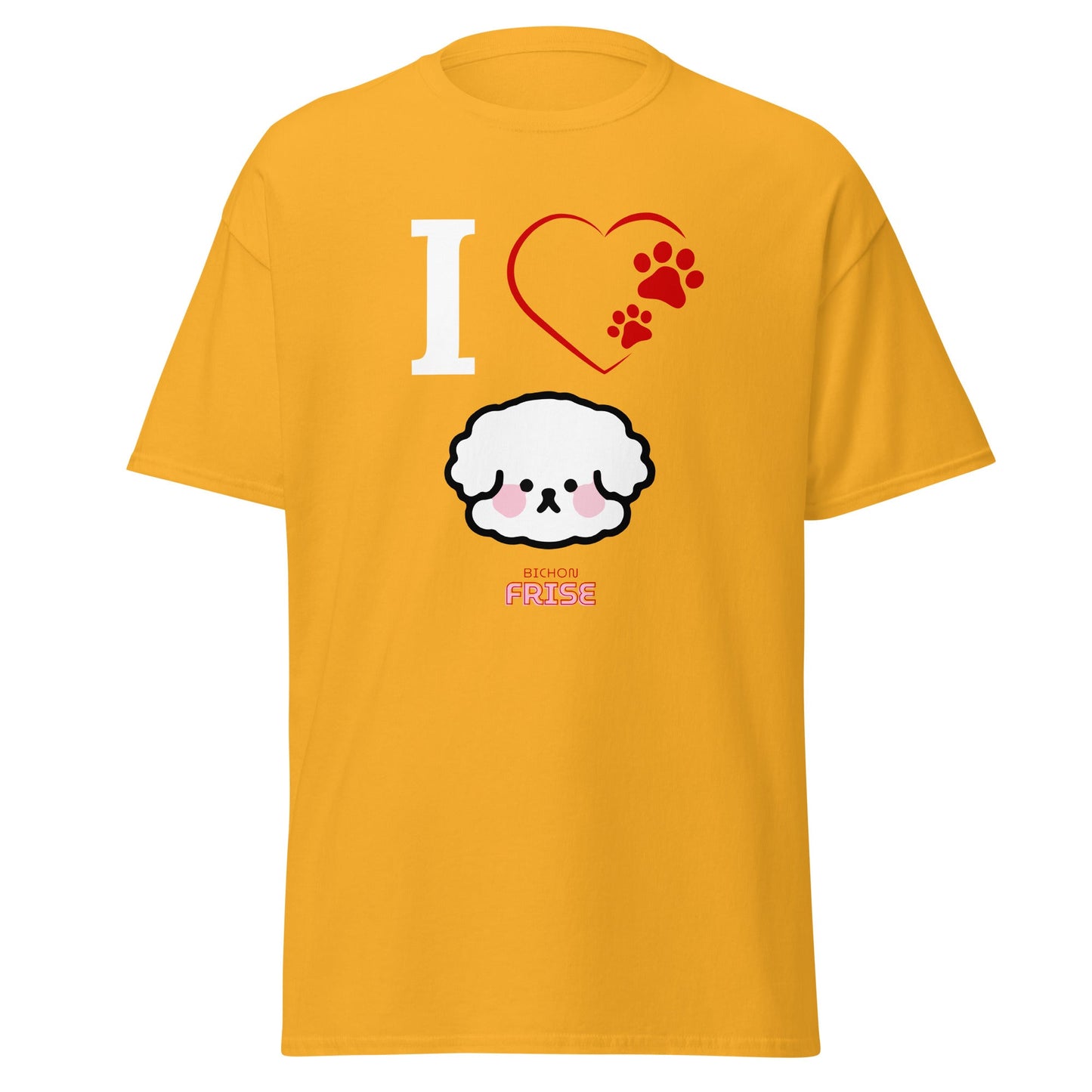 "I Love Bichon Frise"-Unisex Bichon Frise T-Shirt for Dog Owners