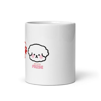 " I love bichon frise "-White glossy mug for Bichon Frise dog owners