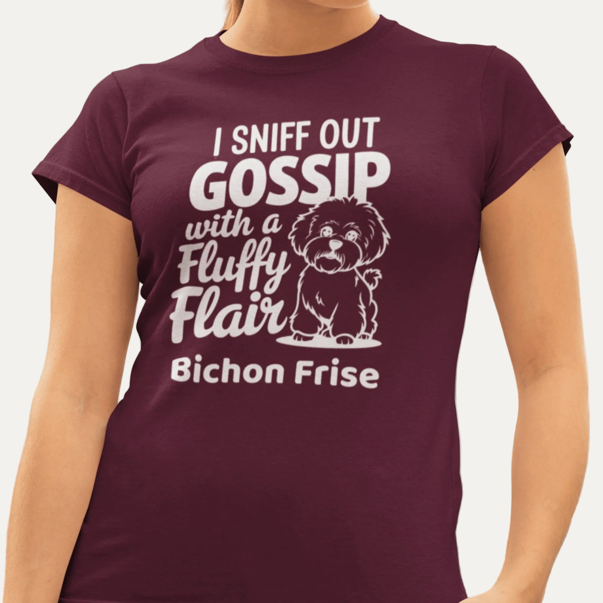 "I Sniff Out Gossip With A Fluffy Flair"-Unisex Bichon Frise T-Shirt for Dog Owners