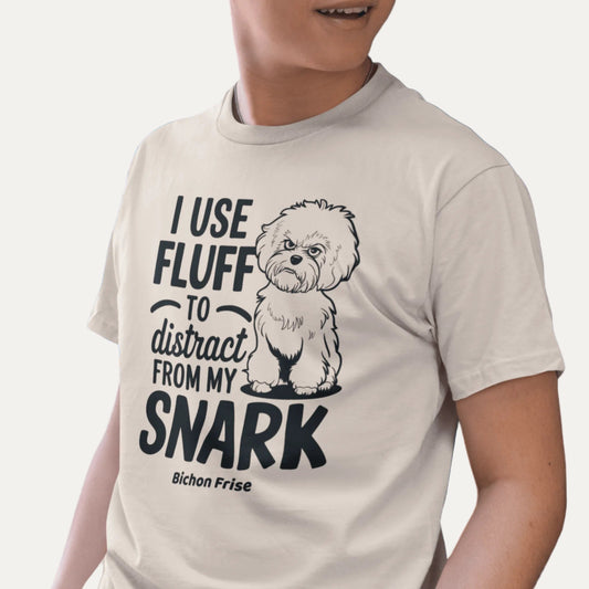 "I Use Fluff To Distract From My Snark"-Unisex Bichon Frise T-Shirt for Dog Owners