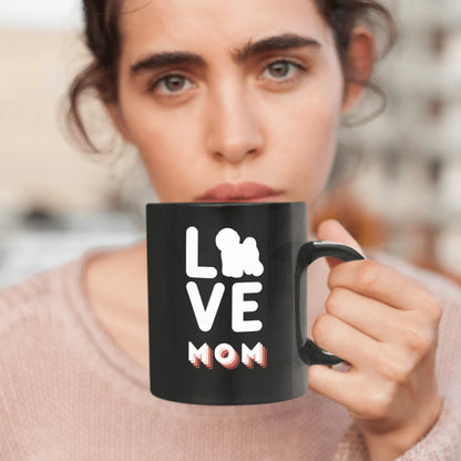 Love Mom-Black Glossy Mug for Bichon Frise dog owners
Success
