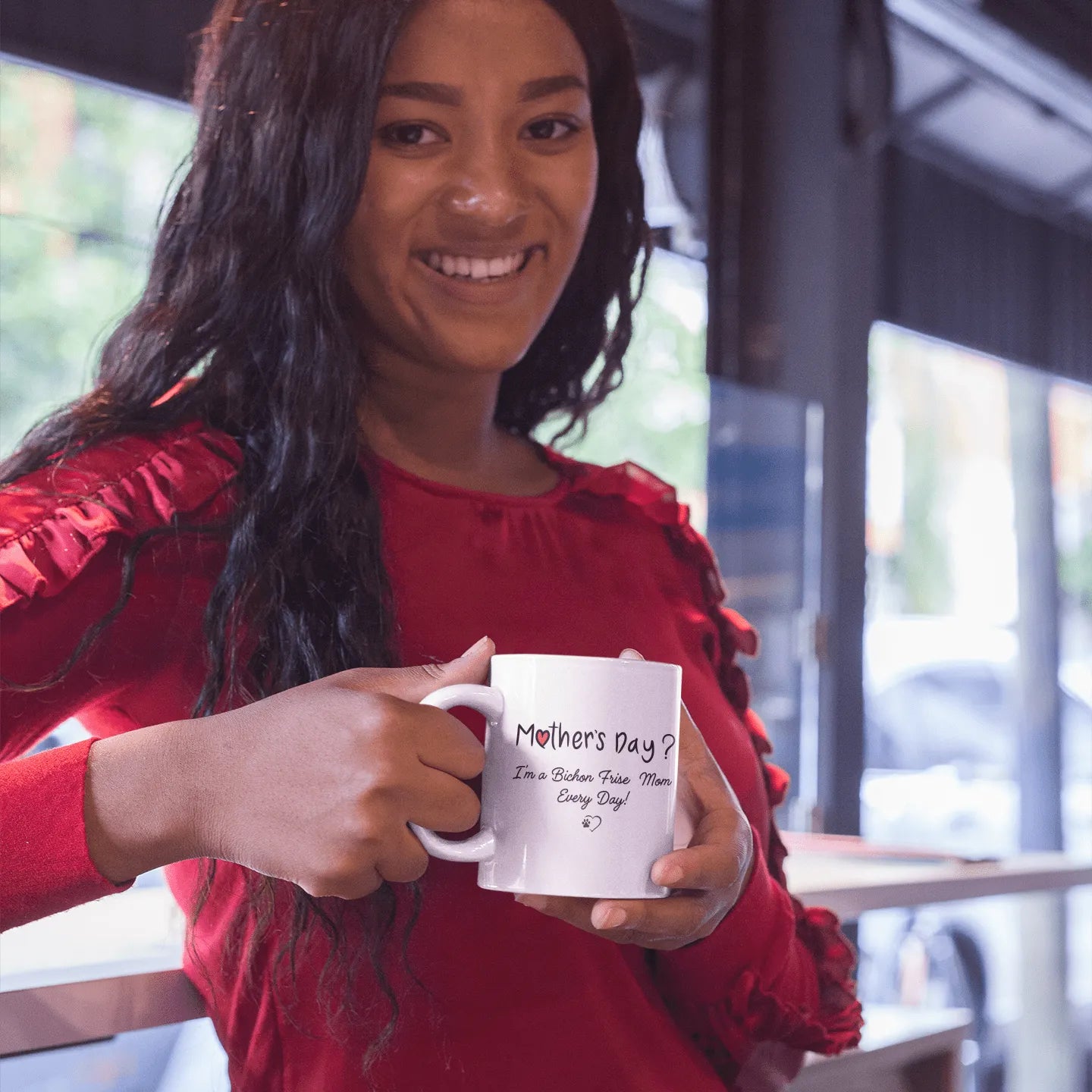 Mother’s Day I’m a Bichon Mom Every Day!-White glossy mug for Bichon Frise dog owners