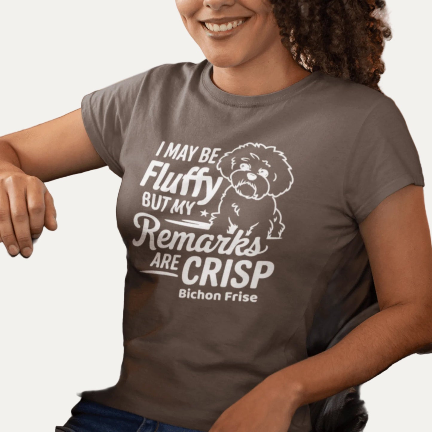 "My Be Fluffy But My Remarks Are Crisp"-Unisex Bichon Frise T-Shirt for Dog Owners