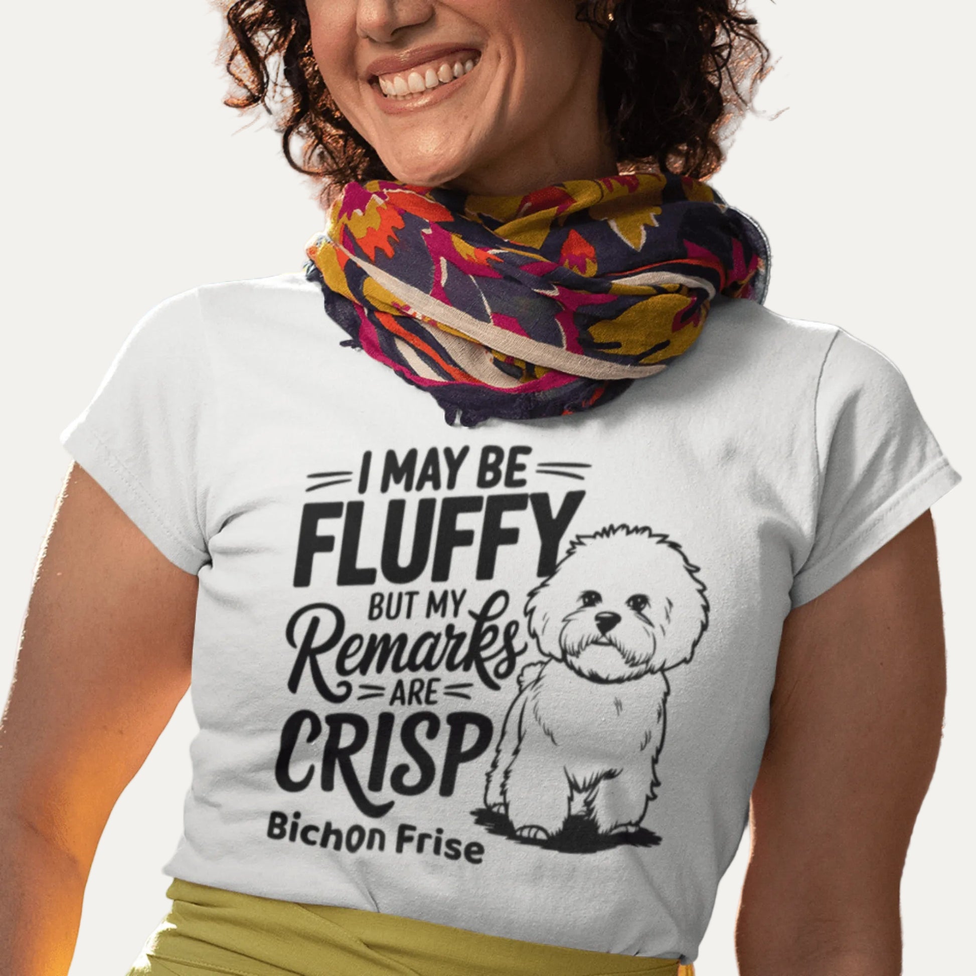"My Be Fluffy But My Remarks Are Crisp"-Unisex Bichon Frise T-Shirt for Dog Owners