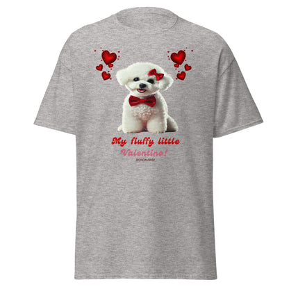 "My Fluffy Little Valentino!"-Unisex Bichon Frise T-Shirt for Dog Owners