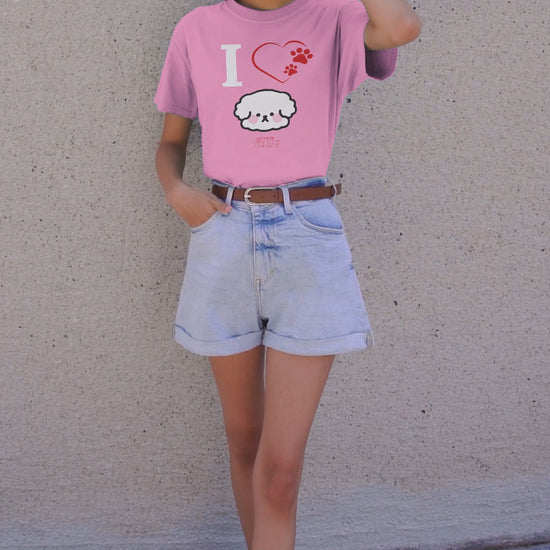 "I Love Bichon Frise"-Unisex Bichon Frise T-Shirt for Dog Owners