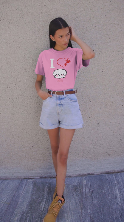 "I Love Bichon Frise"-Unisex Bichon Frise T-Shirt for Dog Owners